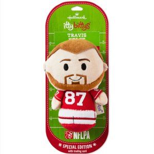 Hallmark itty bittys Travis Kelce Plush Doll with 2020 Trading Card NEW on card